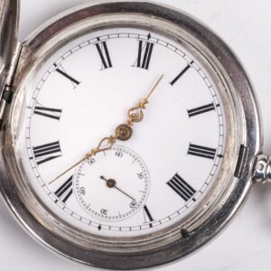 Silver hunter case pocket watch — image 2