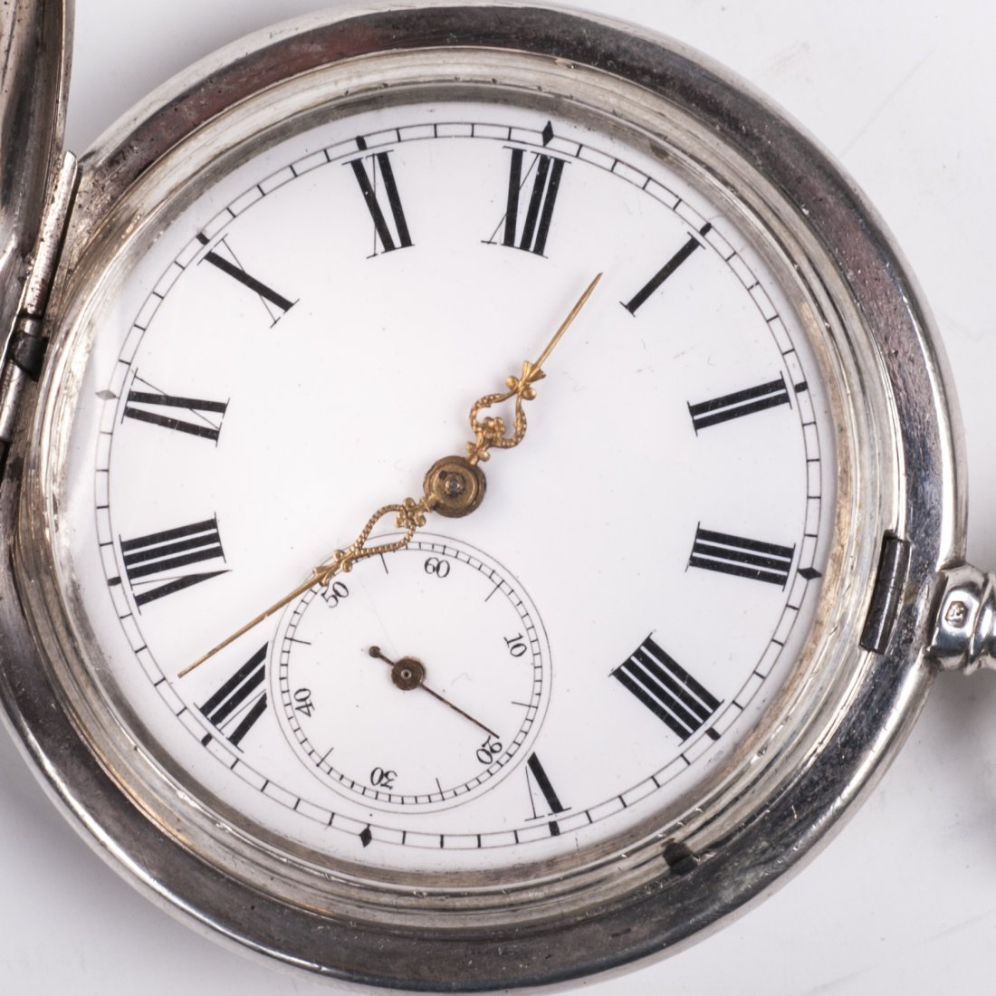 Silver hunter case pocket watch — image 2