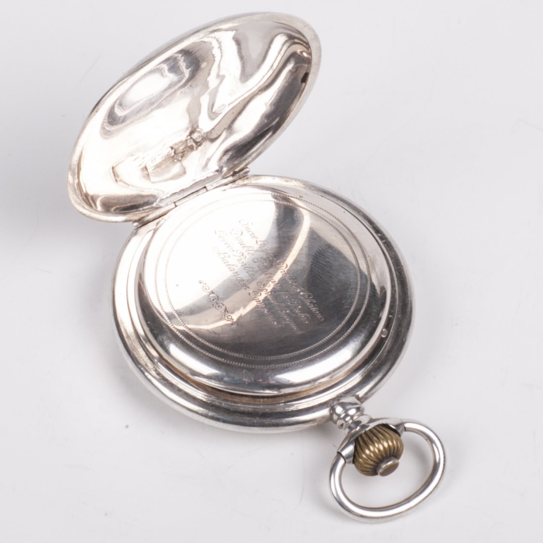 Silver hunter case pocket watch — image 7