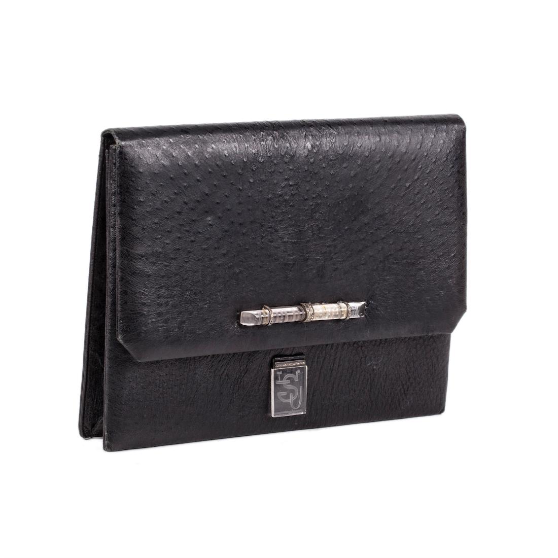 Art Deco ostrich bag with later additional magnetic — image 1
