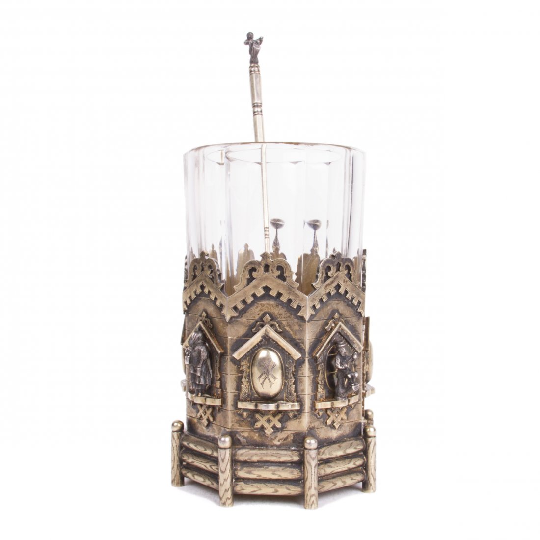 Russian "a la russe" engraved silver-gilt teaglass — image 2