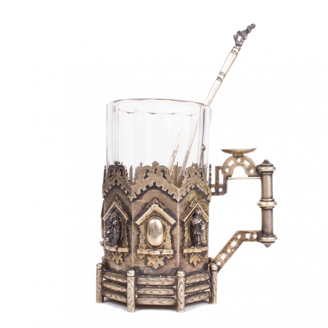 Russian "a la russe" engraved silver-gilt teaglass — image 5