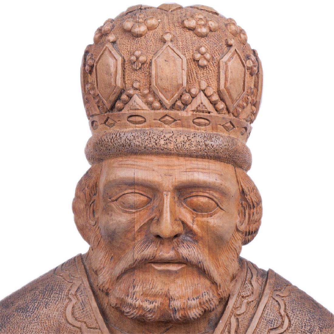 Russian carved wood figure of Saint Nikolay — image 2