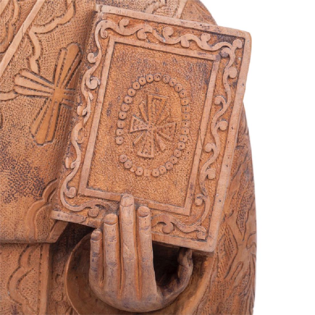 Russian carved wood figure of Saint Nikolay — image 3