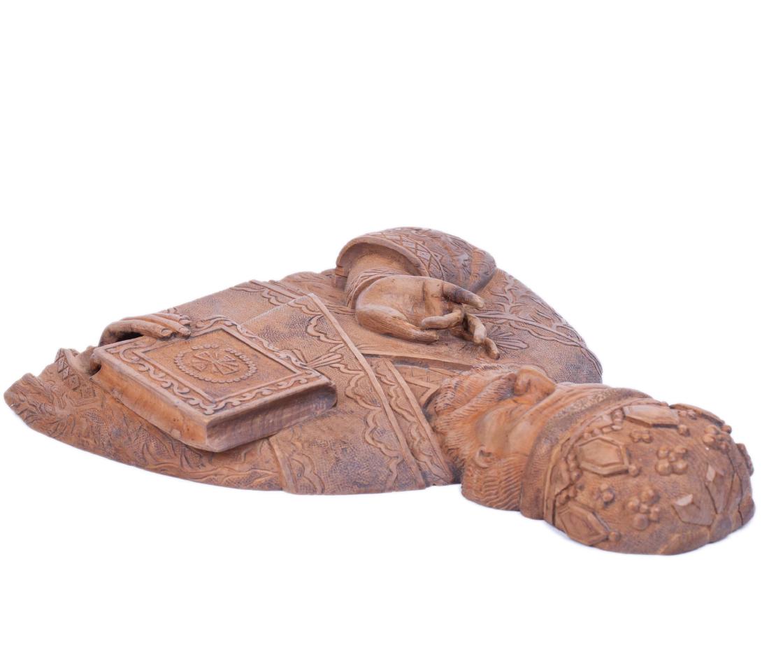 Russian carved wood figure of Saint Nikolay — image 5