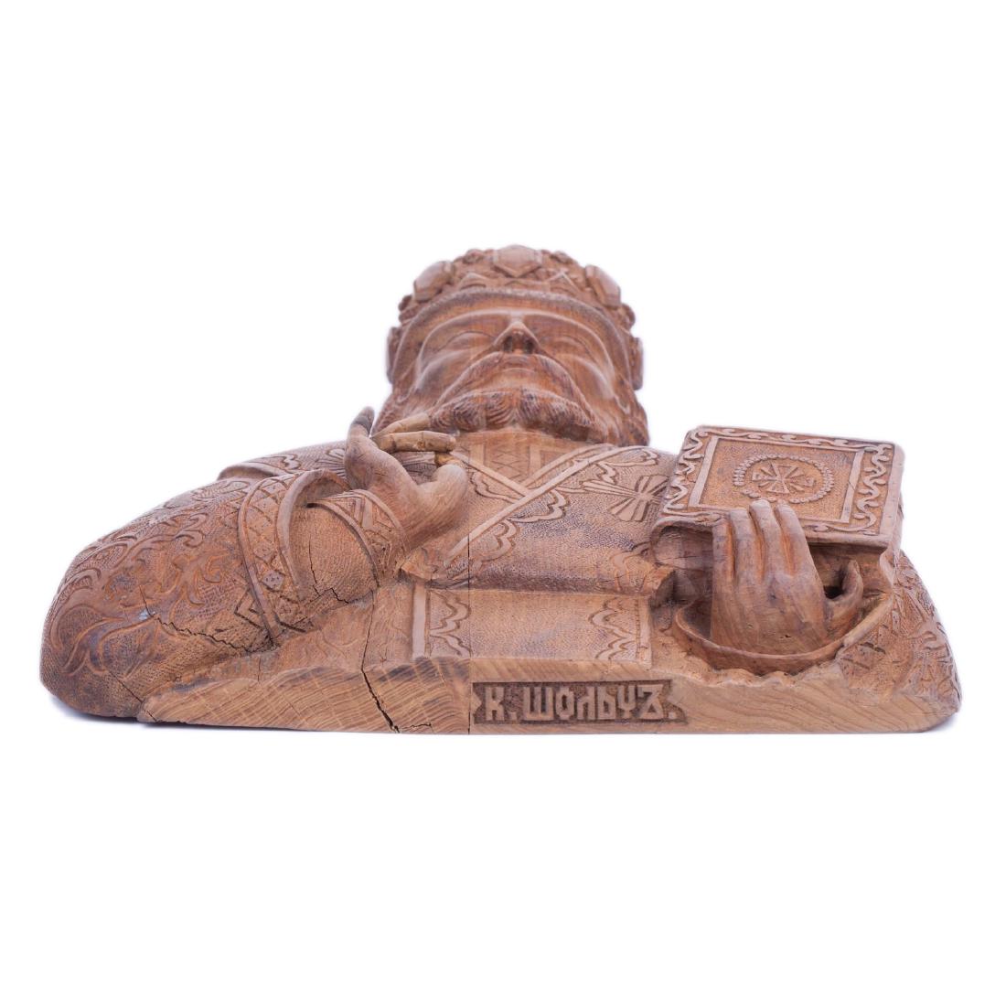 Russian carved wood figure of Saint Nikolay — image 6