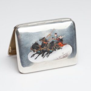 Russian cigarette case “Winter troika” — image 1
