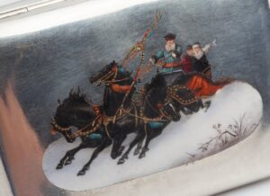 Russian cigarette case “Winter troika” — image 2