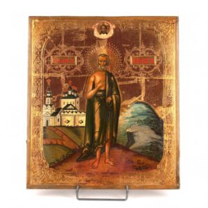 Russian icon of blessed Saint Vasiliy of Moscow against — image 1