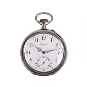 Silver pocket watch "Longines" — image 1