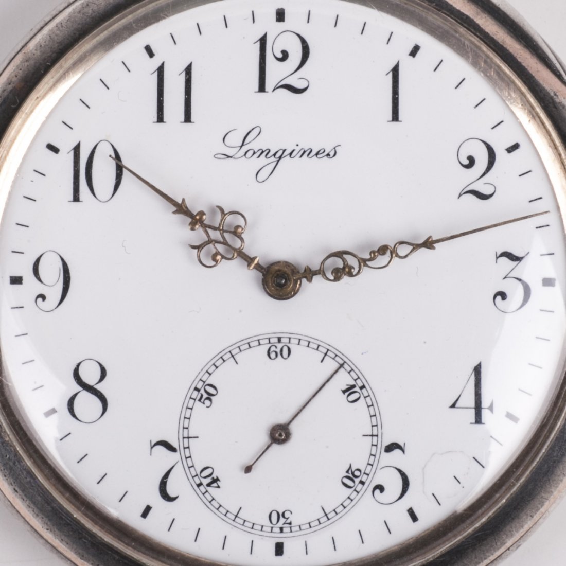 Silver pocket watch "Longines" — image 2