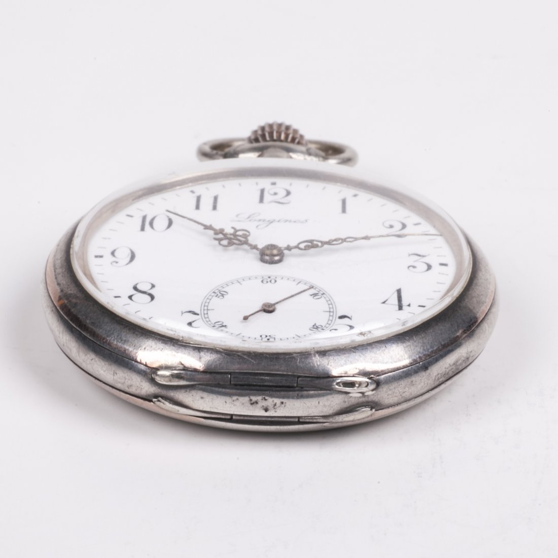 Silver pocket watch "Longines" — image 4