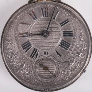 English pocket watch with silver dial — image 2