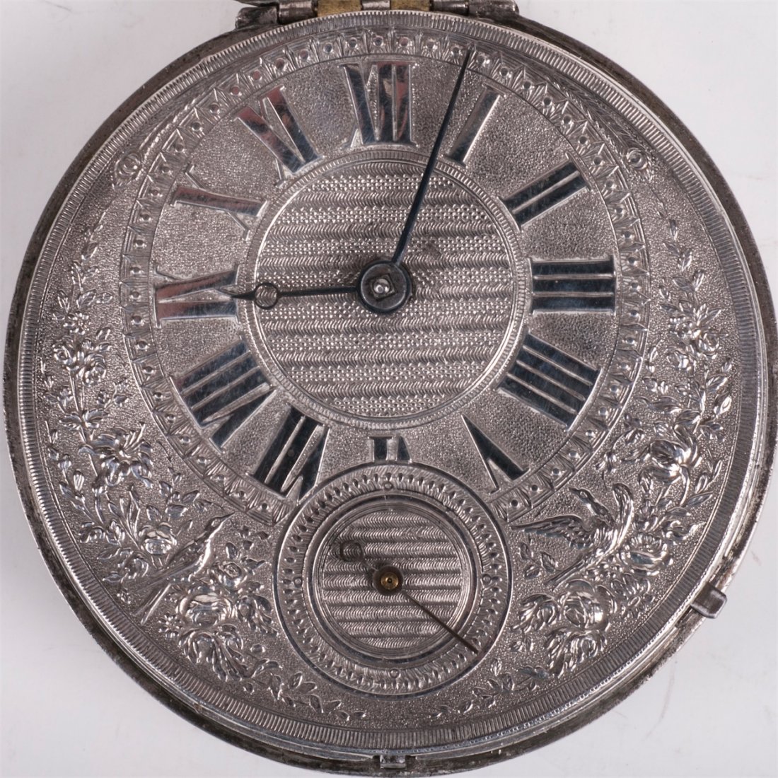 English pocket watch with silver dial — image 2