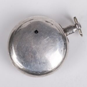 English pocket watch with silver dial — image 5
