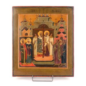 Russian icon of Holy cross erection. 19th. — image 1