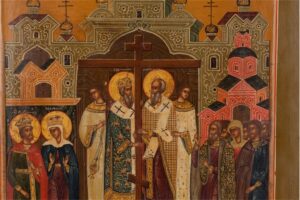 Russian icon of Holy cross erection. 19th. — image 2