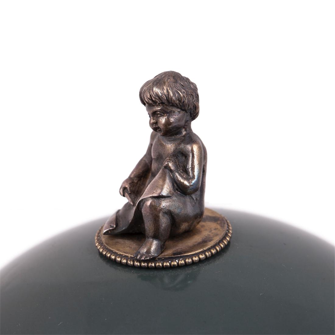 Russian kalkan jasper and silver vase. Petersburg — image 2