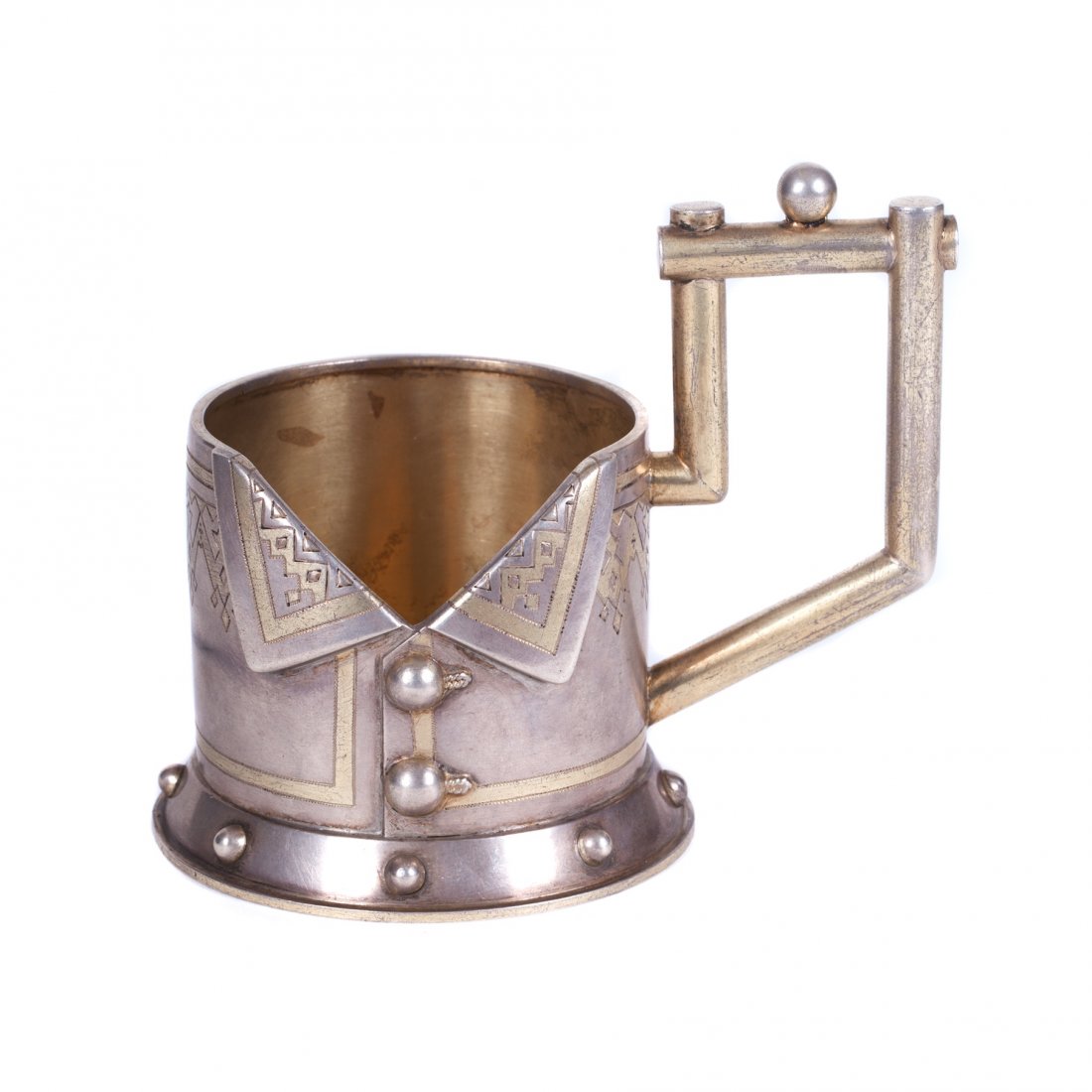 Russian silver "frock-coat" tea glass holder — image 1