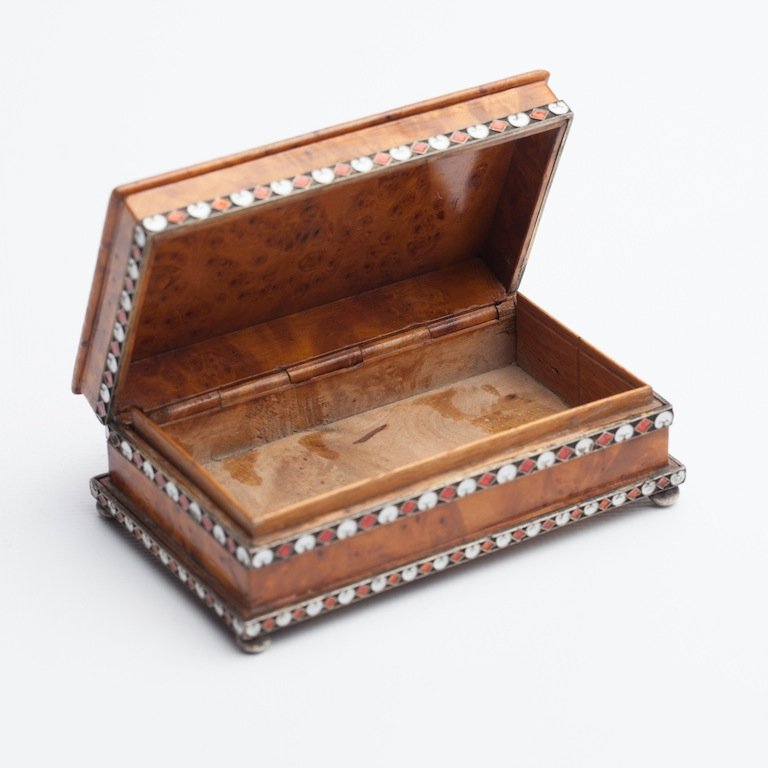 Russian silver, wood and enamel box — image 2