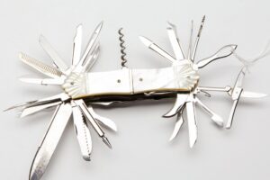 Universal steel and mother-of-pearl flic knife. — image 5