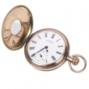 Gilded demi-hunter cased pocket watch "A.W.W Co" — image 2