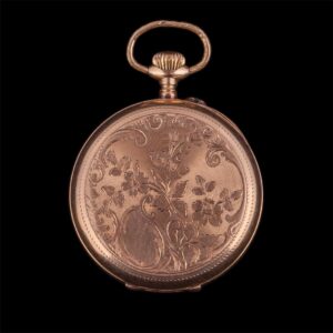 Gold open face pocket watch — image 2