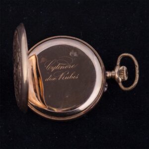Gold open face pocket watch — image 3