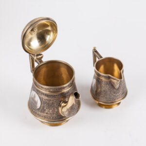 Russian silver-gilt and niello tea set — image 7
