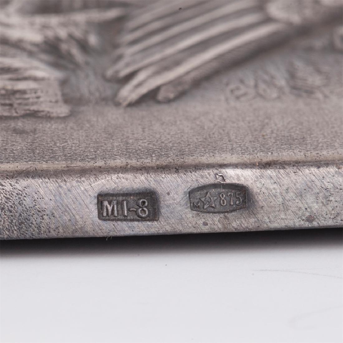Soviet era cast silver notepad lid — image 3