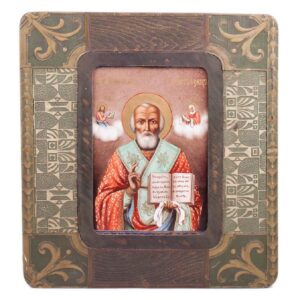 Unusual Russian Icon of Saint Nikolay Wonderworker — image 1