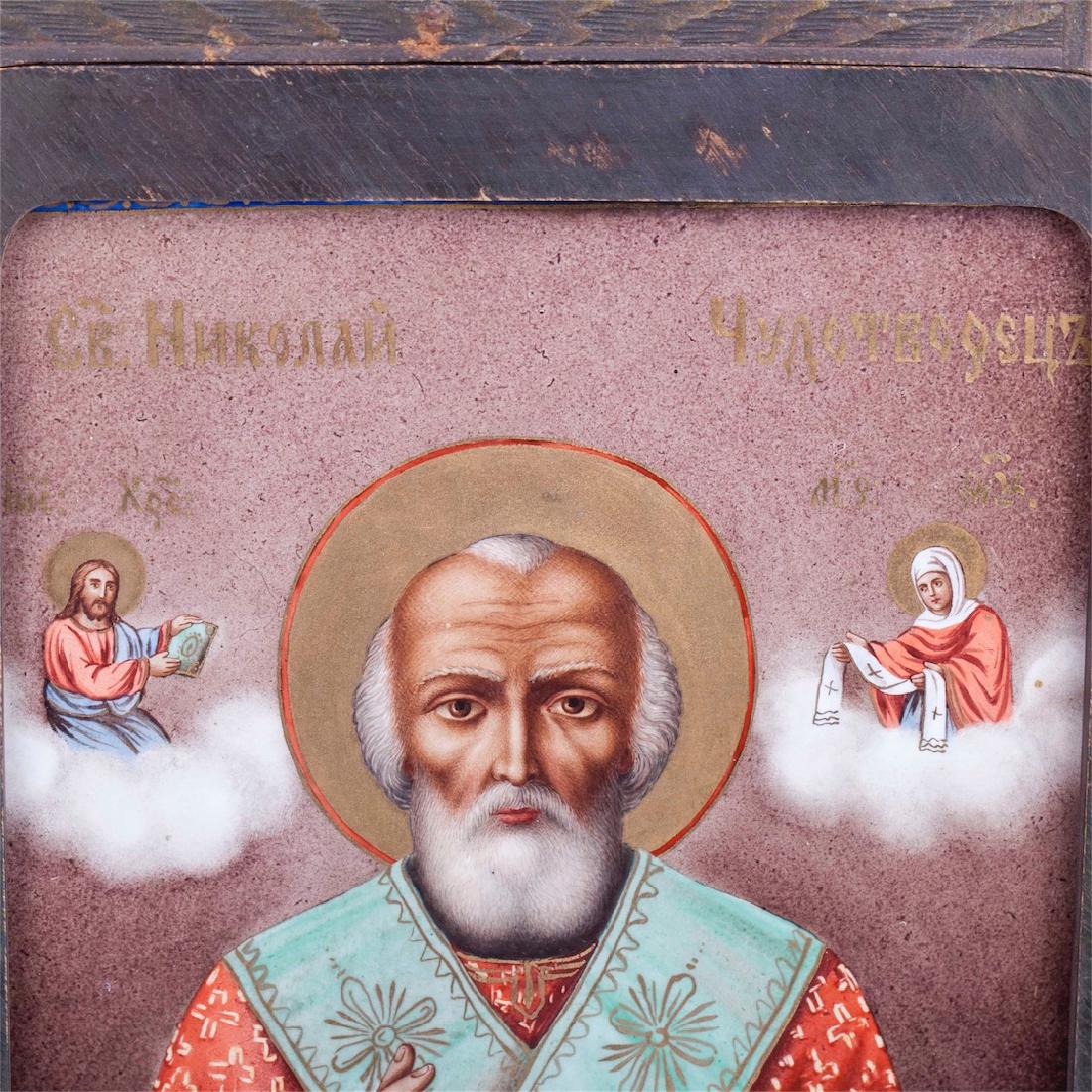 Unusual Russian Icon of Saint Nikolay Wonderworker — image 3