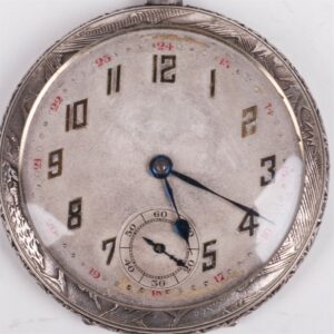 Metal pocket watch with hunting scene — image 2