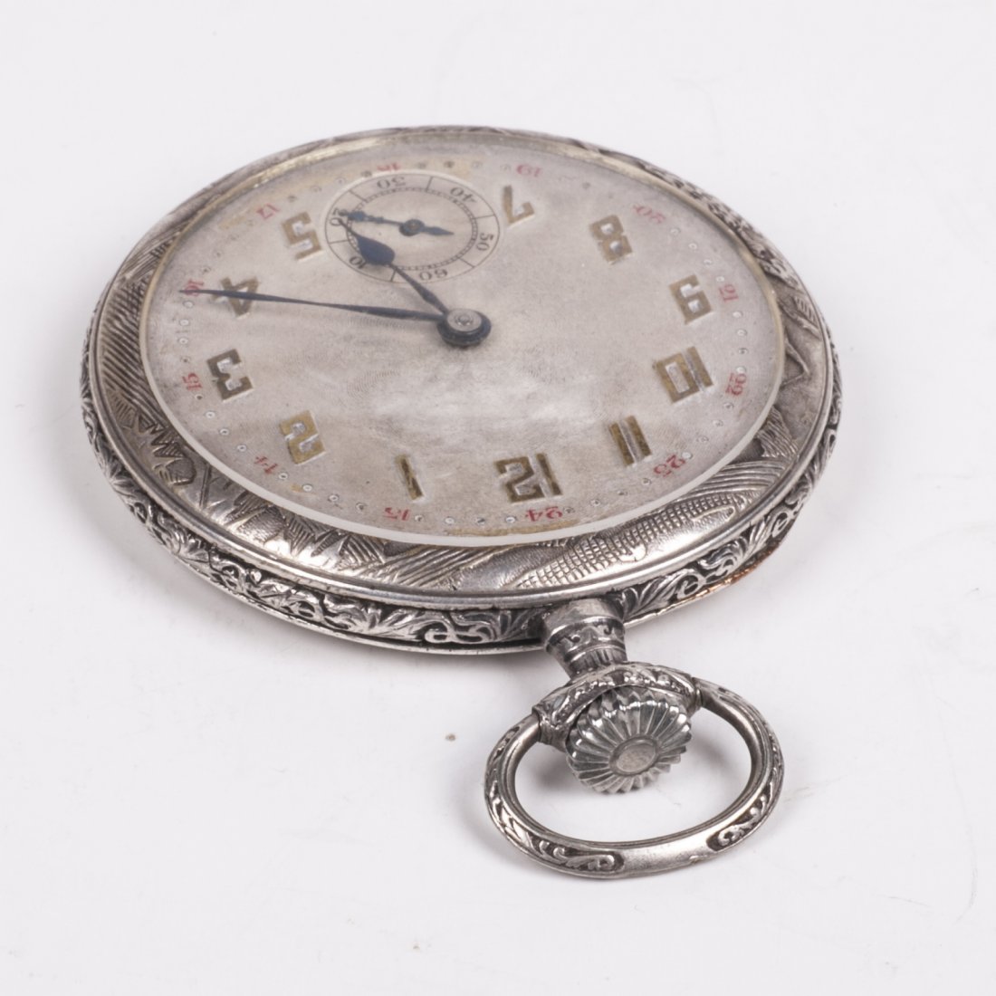 Metal pocket watch with hunting scene — image 3