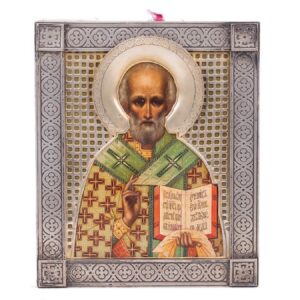 Rare Art Nouveau style Icon of Saint Nikolay — image 1