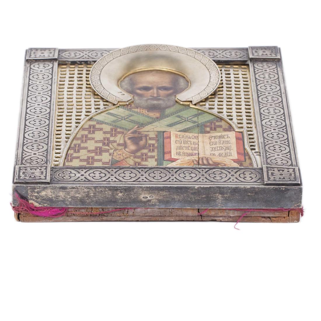 Rare Art Nouveau style Icon of Saint Nikolay — image 6