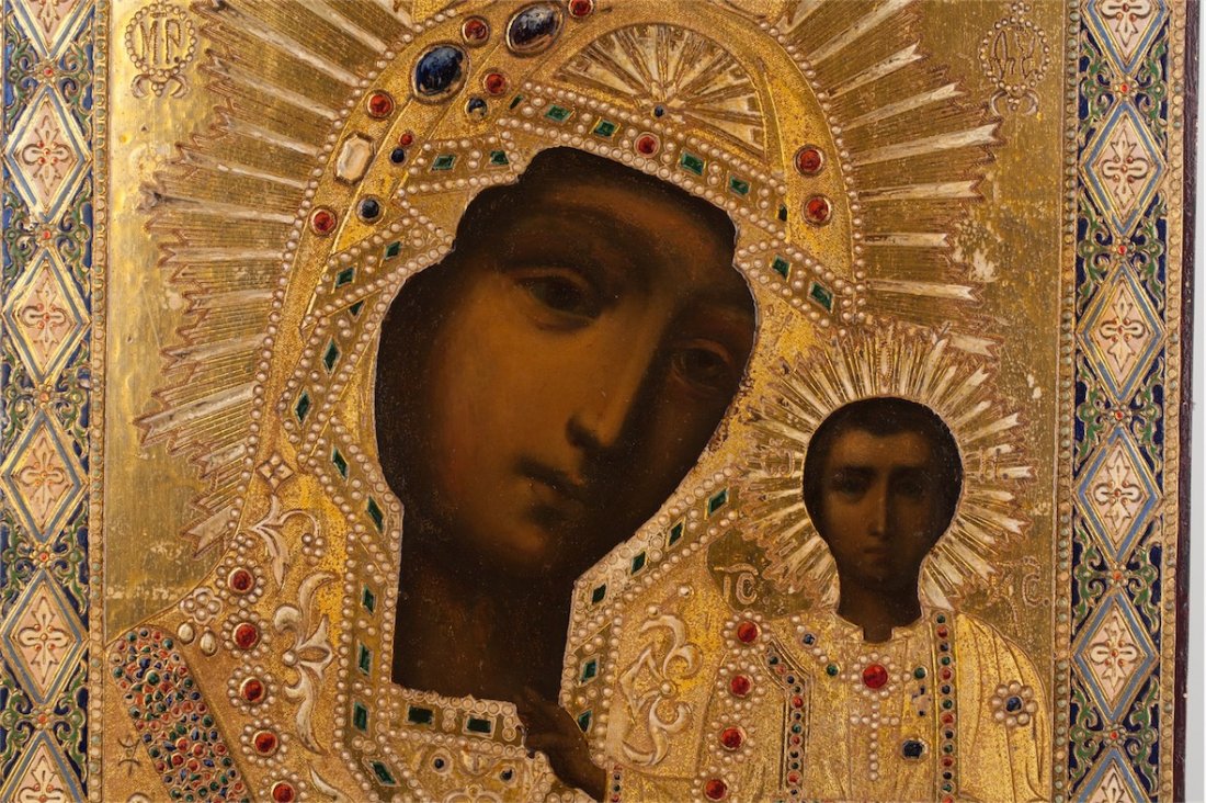Russian icon of Mother of God of Kazan. 20th century. — image 2