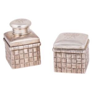 Trompe l'oeil silver tea caddies, Khlebnikov — image 1