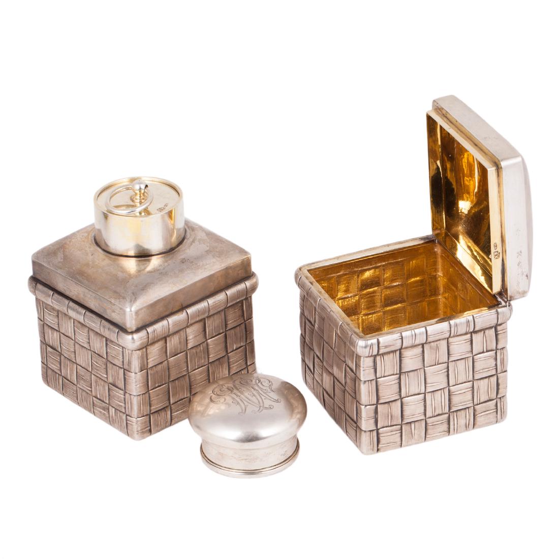 Trompe l'oeil silver tea caddies, Khlebnikov — image 2