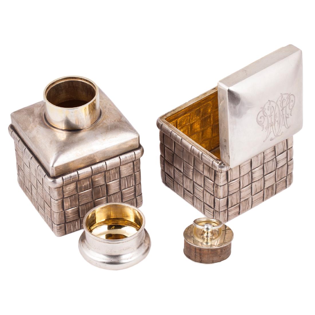 Trompe l'oeil silver tea caddies, Khlebnikov — image 3