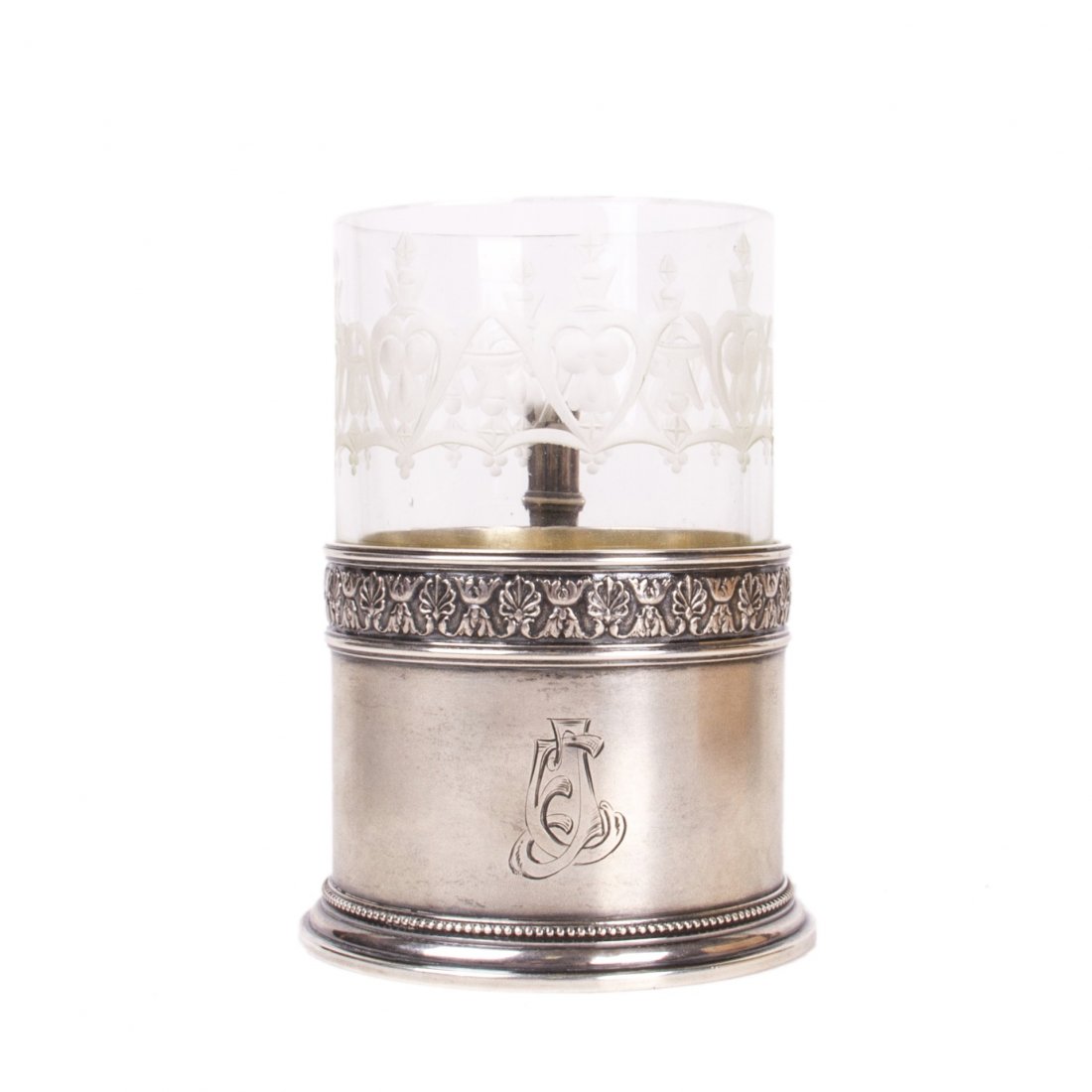 Faberge silver tea glass holder in neoclassical style — image 3