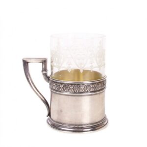 Faberge silver tea glass holder in neoclassical style — image 5