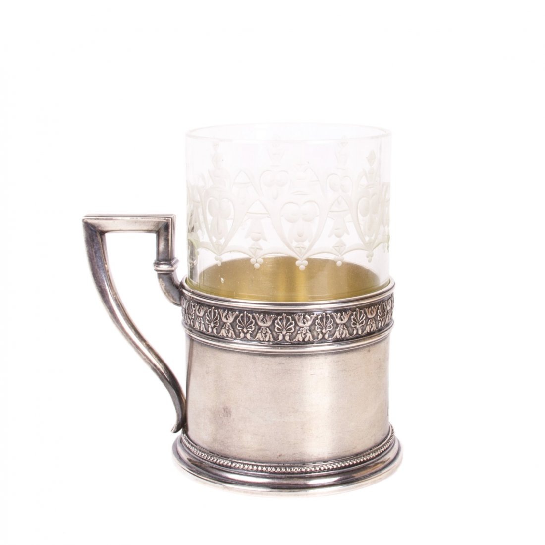 Faberge silver tea glass holder in neoclassical style — image 5