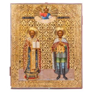 Icon of Saint Nikolay Wonderworker and Alexander — image 1