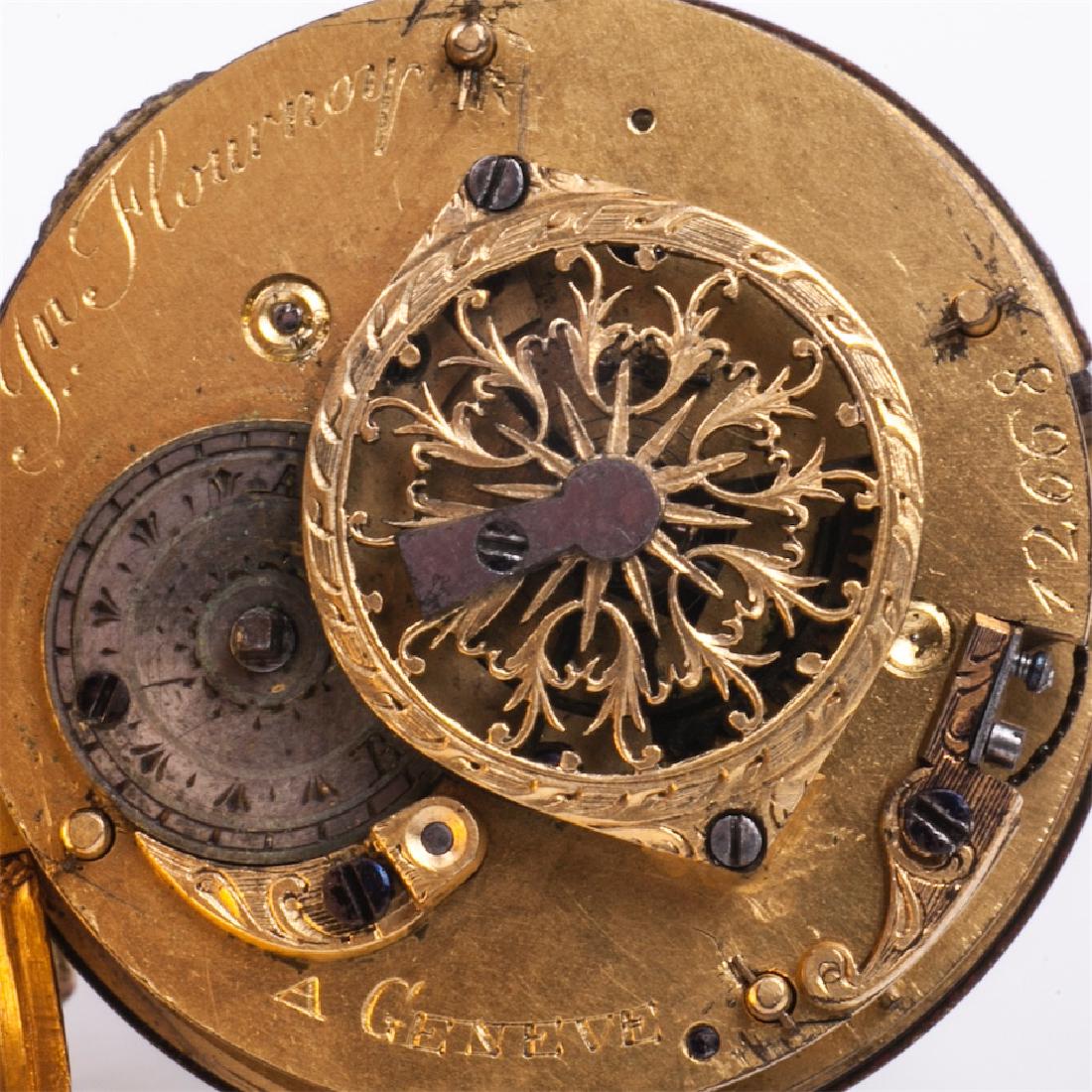 Open face pocket watch with diamonds and enamel — image 8
