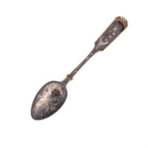 Russian silver-gilt and niello spoon — image 1