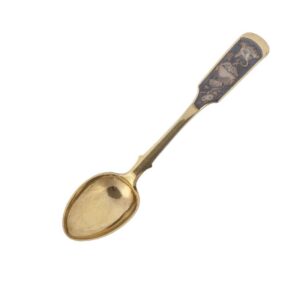 Russian silver-gilt and niello spoon — image 2