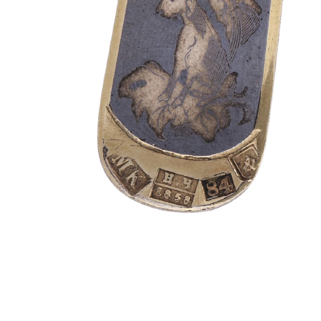 Russian silver-gilt and niello spoon — image 5