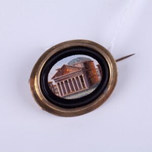 Italian micro mosaic brooch. — image 1