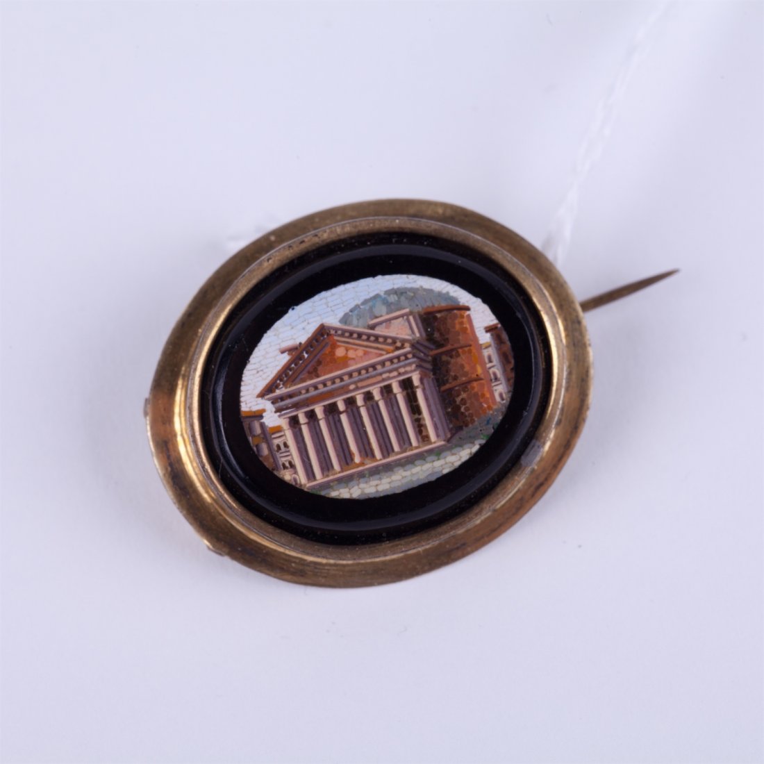 Italian micro mosaic brooch. — image 1